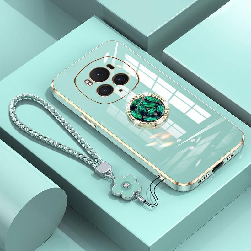 

Чехол Honor Magic6 pro с ремешком, роскошный чехол с бриллиантовым держателем для Honor Magic 6 5 4 pro Lite, чехлы-подставки Magic6pro Magic6 Lite&Case & Holder зелёный