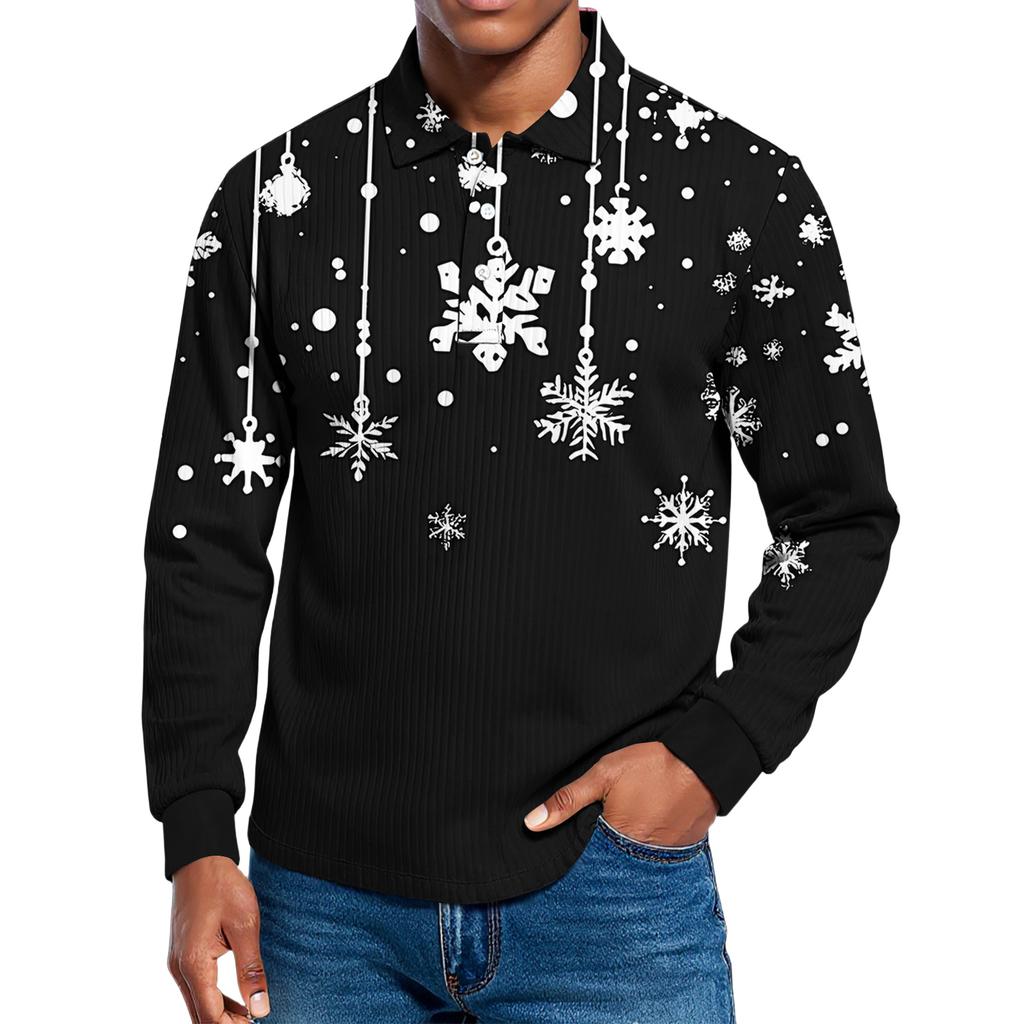 Men's Casual Style Solid Color Loose  Shirt Long-sleeved Top