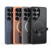 Suitable for Samsung S26ultra Matte Skin Feeling Mobile Phone Case Anti-drop Bracket Translucent Magnetic Suction S25 Protective Case