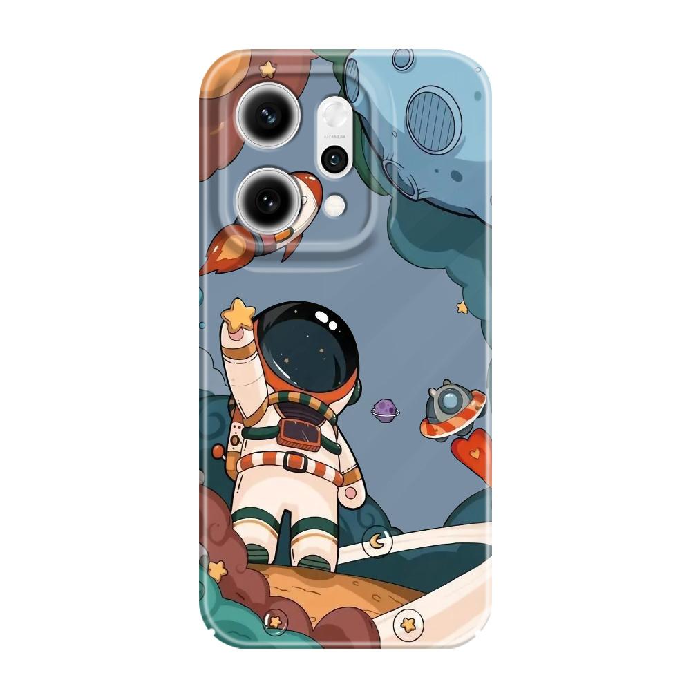 Flying Astronaut Phone Case For OPPO Reno 14 14F 13 13F 12 12F 11 11F 10 8 8Z 8T 7 7Z Pro 4G 5G Film Hard Cover
