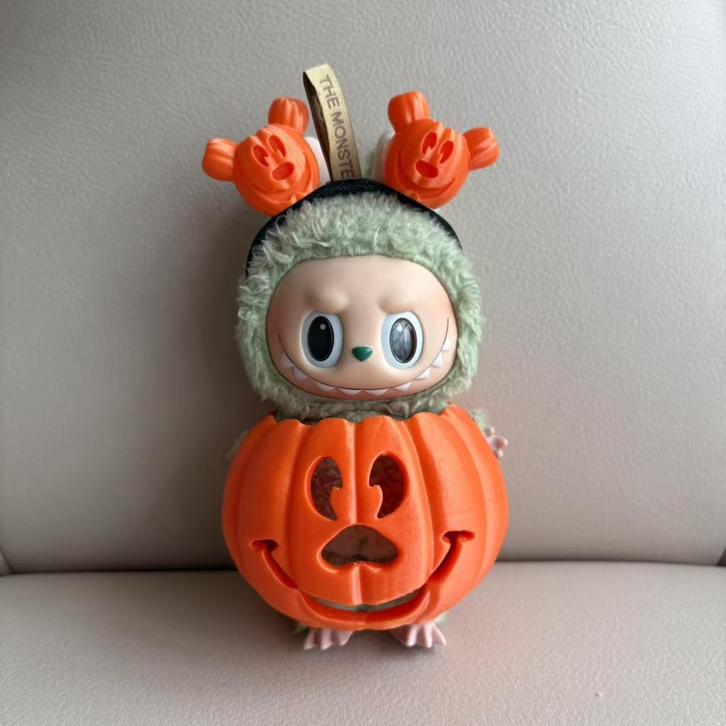 Clothes for Labubu Halloween Gradient Colorful Pumpkin Outfit Set for 1.0 3.0 Generation Figure Collectible Decor Labubu Cosplay