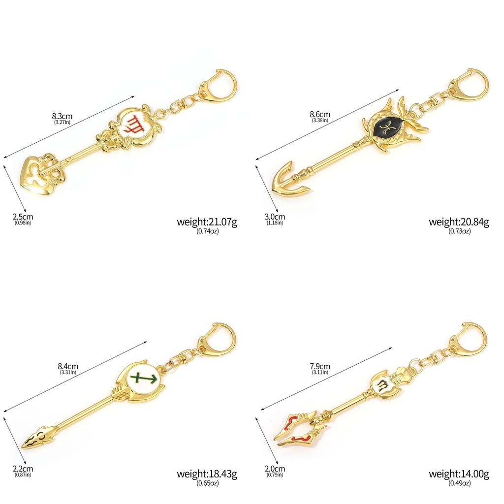 Fairy Tail Zodiac Sign Keychain Zinc Alloy Gift For Anime Fans