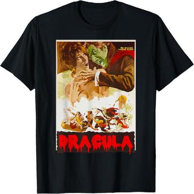 Retro Halloween Monster Poster Horror Movie Vampire Dracula T-Shirt