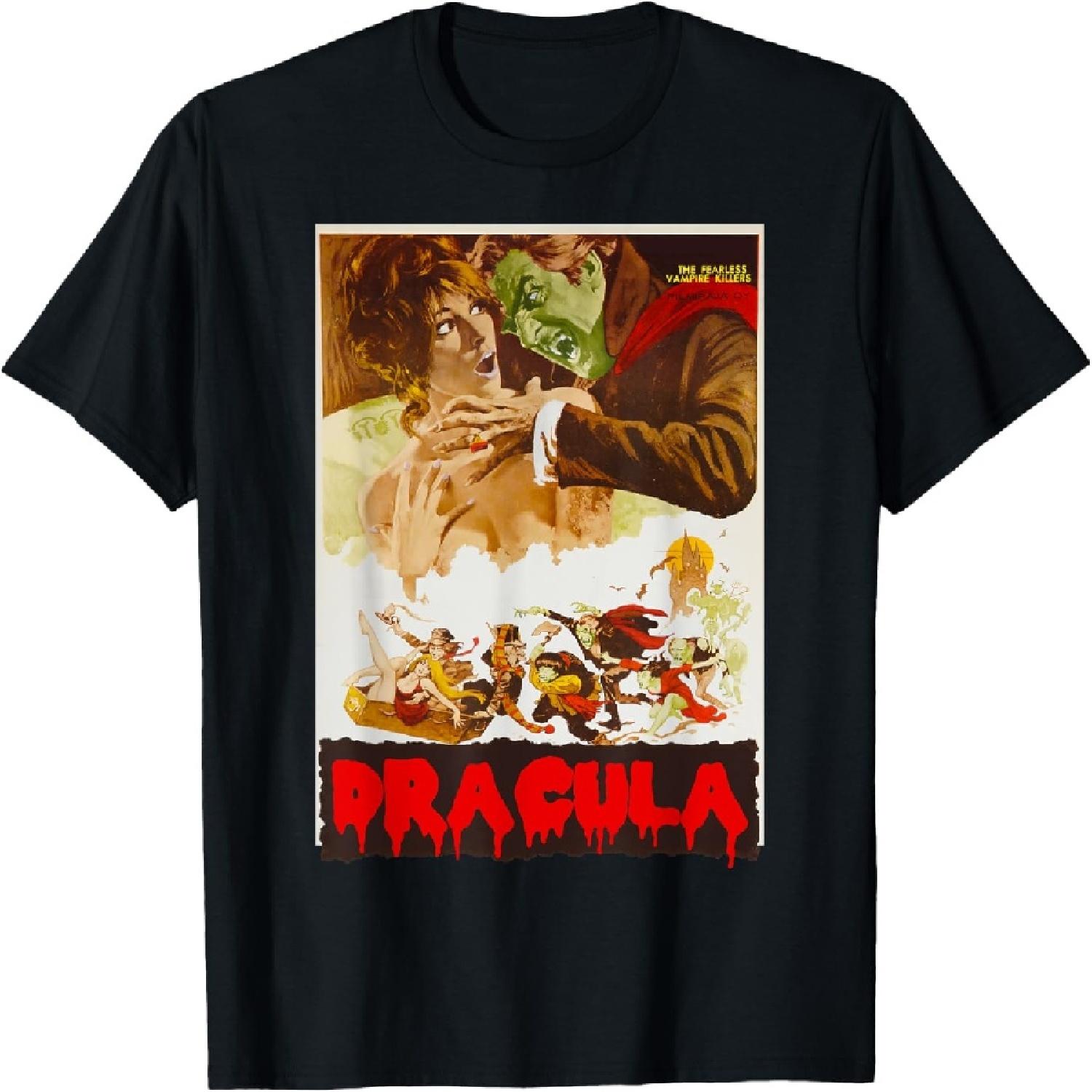 Ретро Постер Монстра на Хэллоуин Ужасы Фильм Вампир Дракула Футболка S