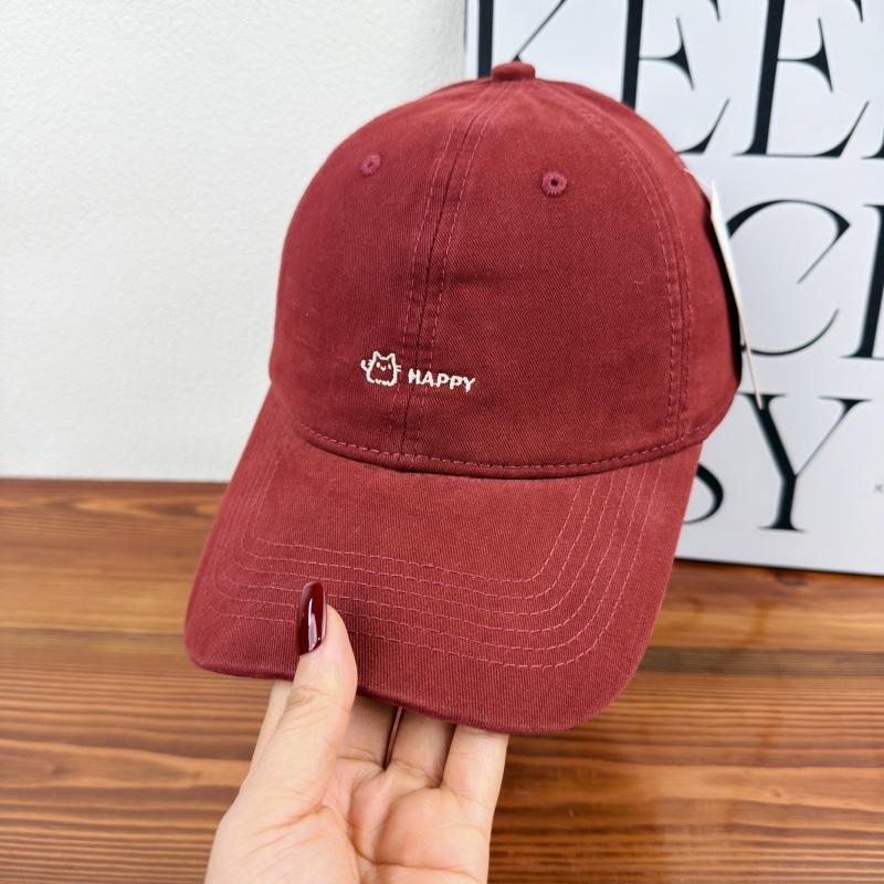 Simple and versatile embroidered letter baseball cap children spring and autumn fashion show face small big head circumference peaked cap men