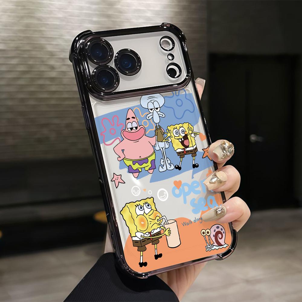 Cute SpongeBobs S-SquarePants Phone Case for Samsung Galaxy S26 S25 S24 S23 S22 S21 S20 FE Ultra Plus 5G Anti-drop Cover