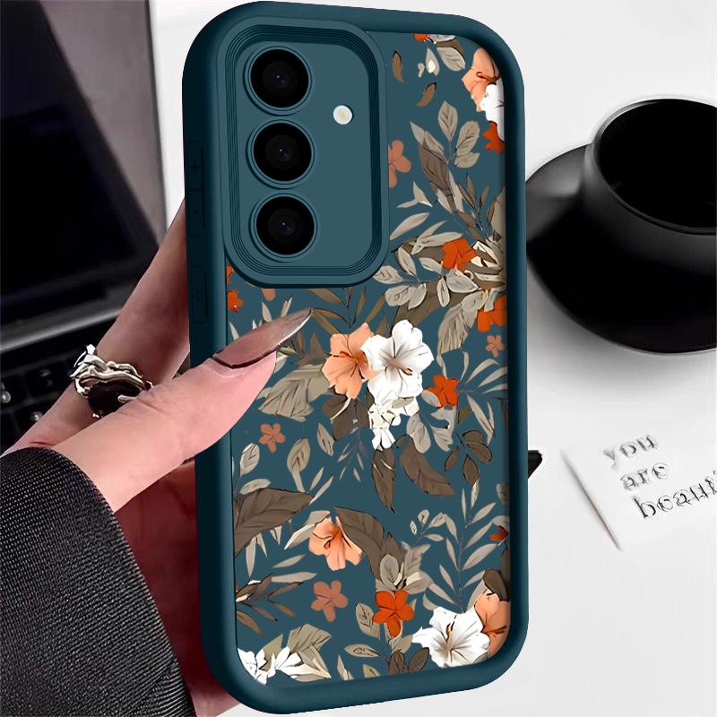 

Матовый противоударный чехол для телефона цвета конфет для Samsung S25 S24 S23 Ultra Plus S22 S21 S20 Fe A55 A54 A53 A35 A34 A25 A15 цветочный узор TPU мягкий чехол Samsung S25