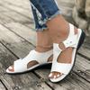 Large size simple ring flat-bottomed fish mouth sandals summer new open-toed beach women's shoes