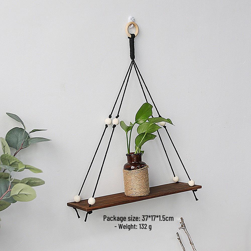 Bohemian Hand-Woven Tapestry Wall Shelf & Flower Pot Rack