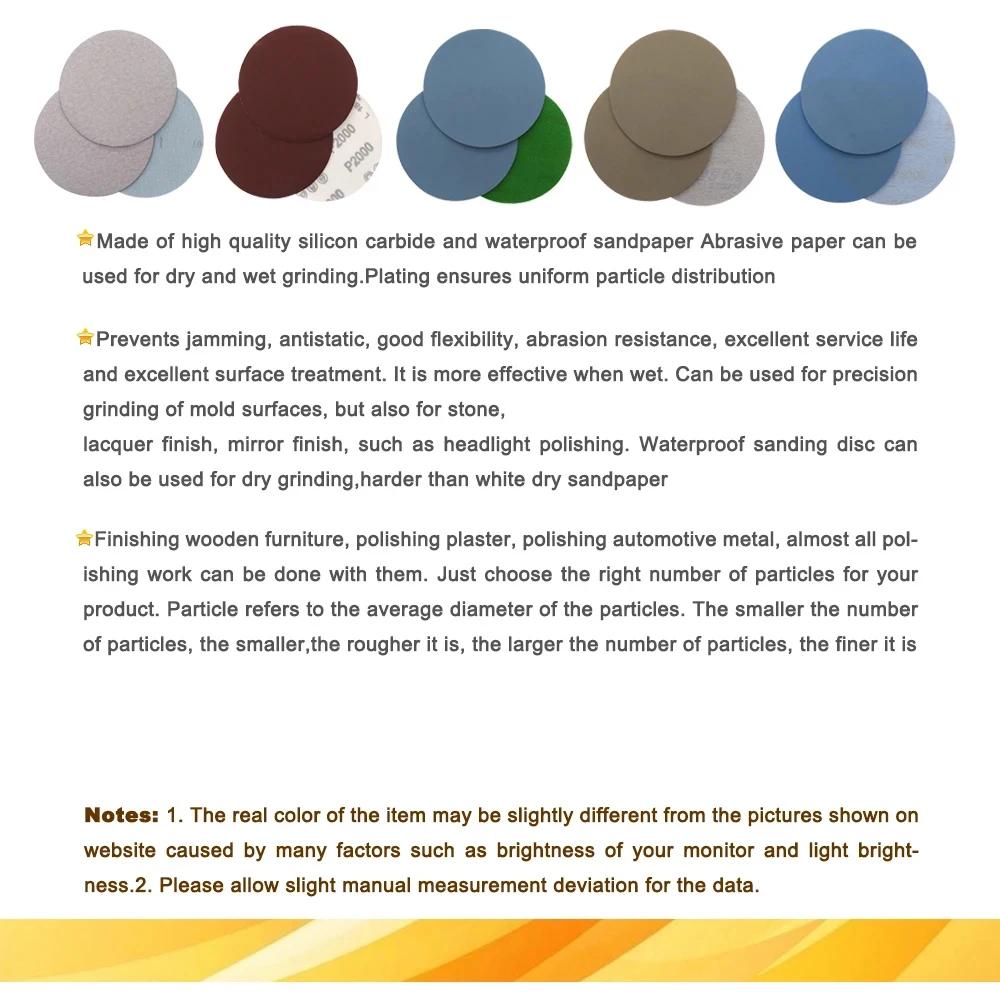 15PCS 5 Inch Sanding Discs Assorted 1000-5000 Grit  Wet & Dry Sandpaper 125mm Compatible for Random Orbital Sanders Polishing