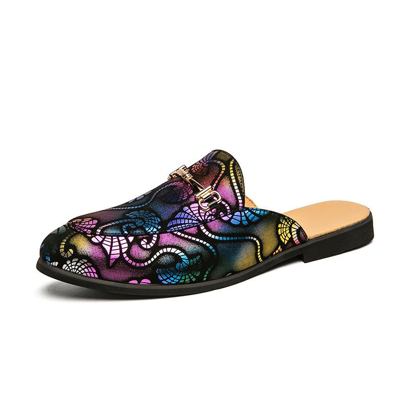 

Новый ленивый тренд полушлепанцы кожаная обувь мужская обувь повседневная мода на одной педали большой размер лето корейская версия 46