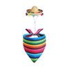 Mexican Set For 23in/1in Plastic Porch, Statue, Mexican Hat And Bandana Scarf For Garden Decoration,