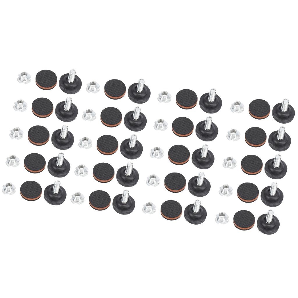 20pcs Furniture Leveler with T Nuts Anti Slip Rubber Pad Adjustable Furniture Leveling Feet for Desk
