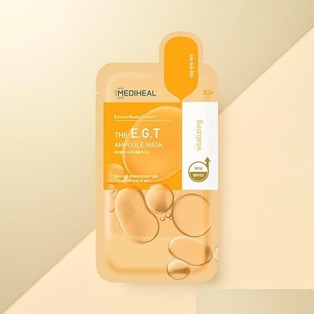 MEDIHEAL Ampoule Mask (10P) Moisture Supply, Radiant Dead Skin Care, Rough Dry Skin (The E.G.T), 1 Piece