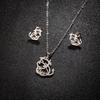 Zodiac Year Ox Pendant Necklace & Earring Set: Stainless Steel Simple Animal Design