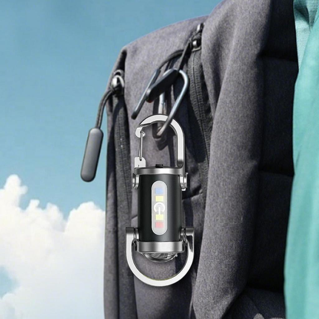 Mini USB Rechargeable LED Flashlight Keychain Portable Waterproof Camping Pocket Lamp Keyring Hanging Light Outdoor Gear