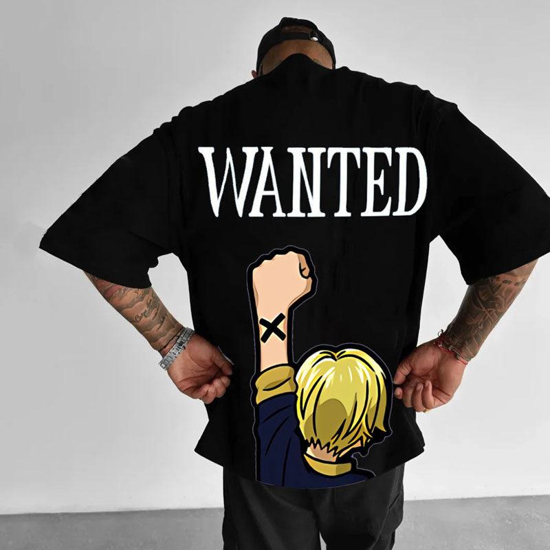 2026 Unisexs Trendy Oversized Heavyweight Pure Cotton ShortSleeve TShirt with Digital Direct Printing of Anime One Piece Luffy