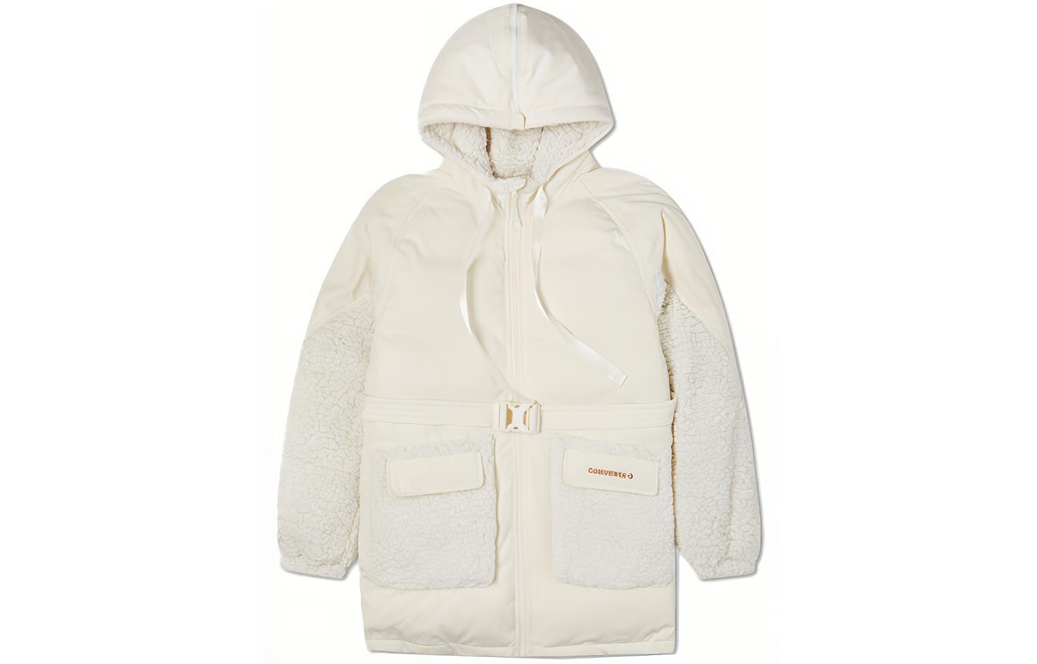 Converse Down Jackets Women s Beige Yellow Hooded Moderate Other 10021987-281 S