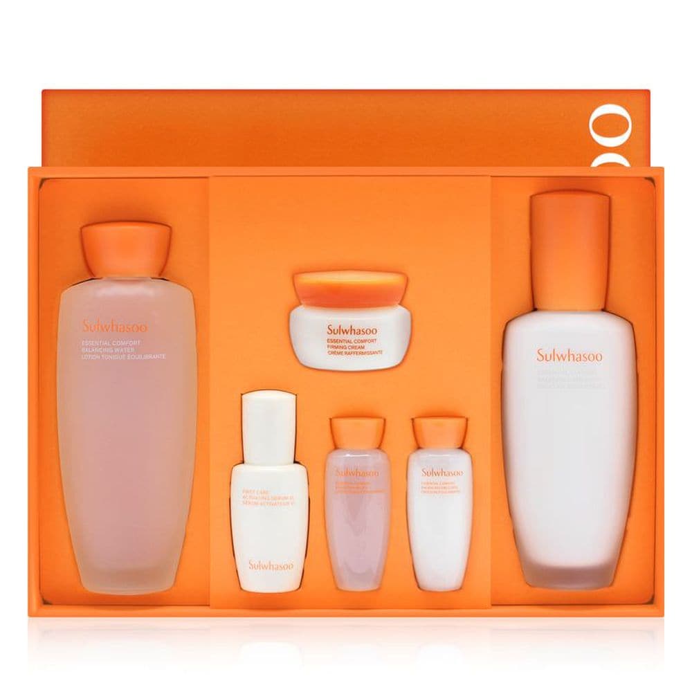 Sulwhasoo Essential Comfort Daily Routine Jaum 2-piece basic cosmetics set includes Jaum water 150ml, Jaum emulsion 125ml, and additional items