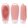 2 in 1 Travel Refillable Bottles Silicone Toiletry Containers Portable Shower Brush Bottle