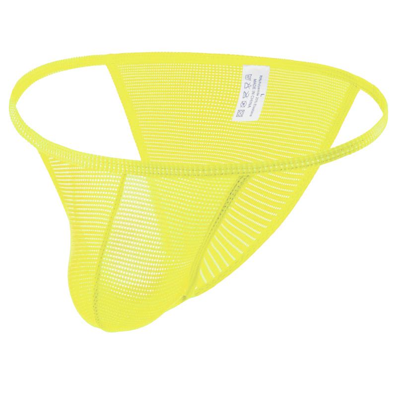 Men's Mesh High-Cut Low-Waist Briefs with U-Shaped Large Pouch - Sexy, Comfortable, and Breathable.