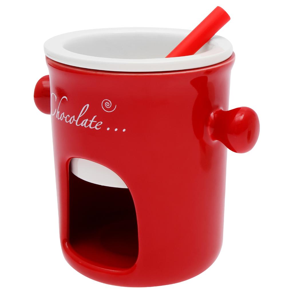 1 Pc Ceramic Chocolate Fondue Set Chocolate Melting Fondue Pot Cheese Butter Melting Pots with Fork for Home Kitchen Accessories
