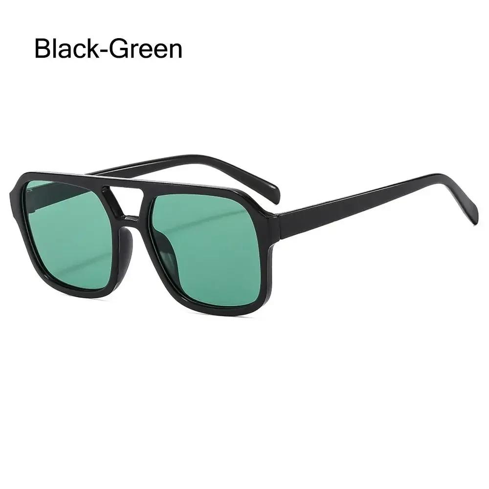 Vintage Retro Square Sunglasses Unisex Stylish Big Frame Sun Eyeglasses Ins Style Shades Sunglasses Fashionable Black Color Frame Shades