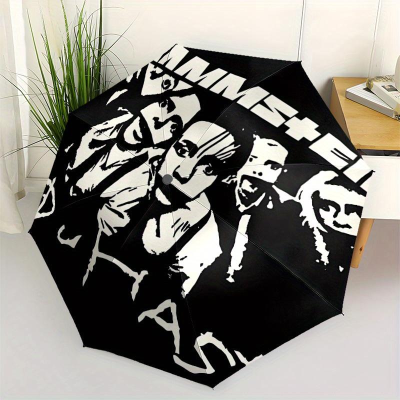 1pc Rammstein Automatic Opening/closing Umbrella, Foldable Sunshade, Perfect Gift for Friends, Durable Plastic Handle y250808103