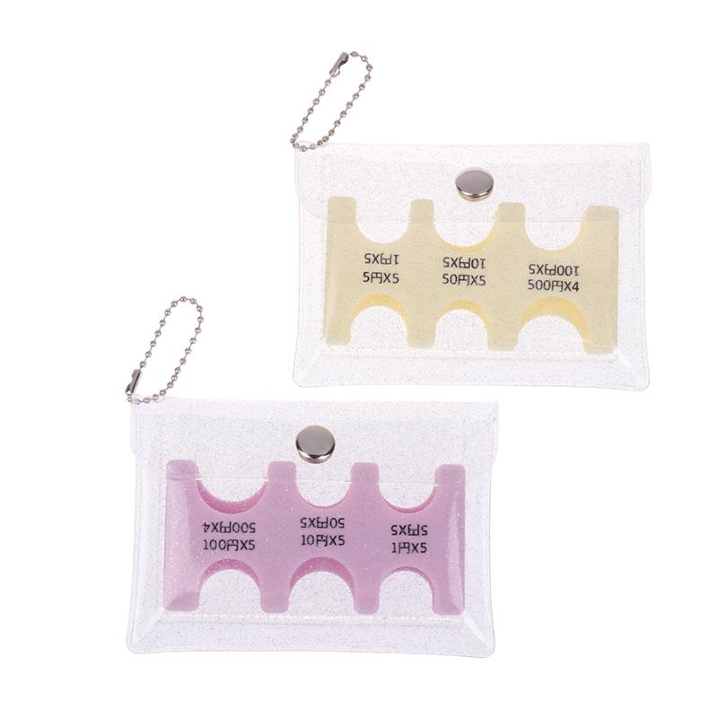Coin Dispenser Keychain Transparent Coin Collection Purse Wallet Portable Japan Coin Holder Coin Changer Holder Coin Organizer