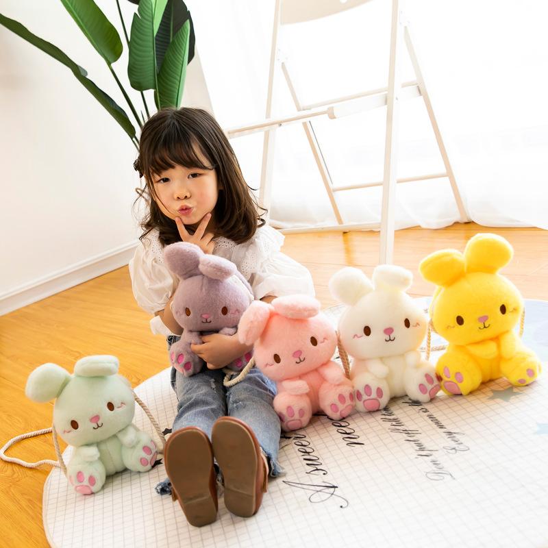 Cartoon Bunny Plush Bag Candy Multicolor Kawai Girl Creative Cute Shoulder Bag for Girls Kids