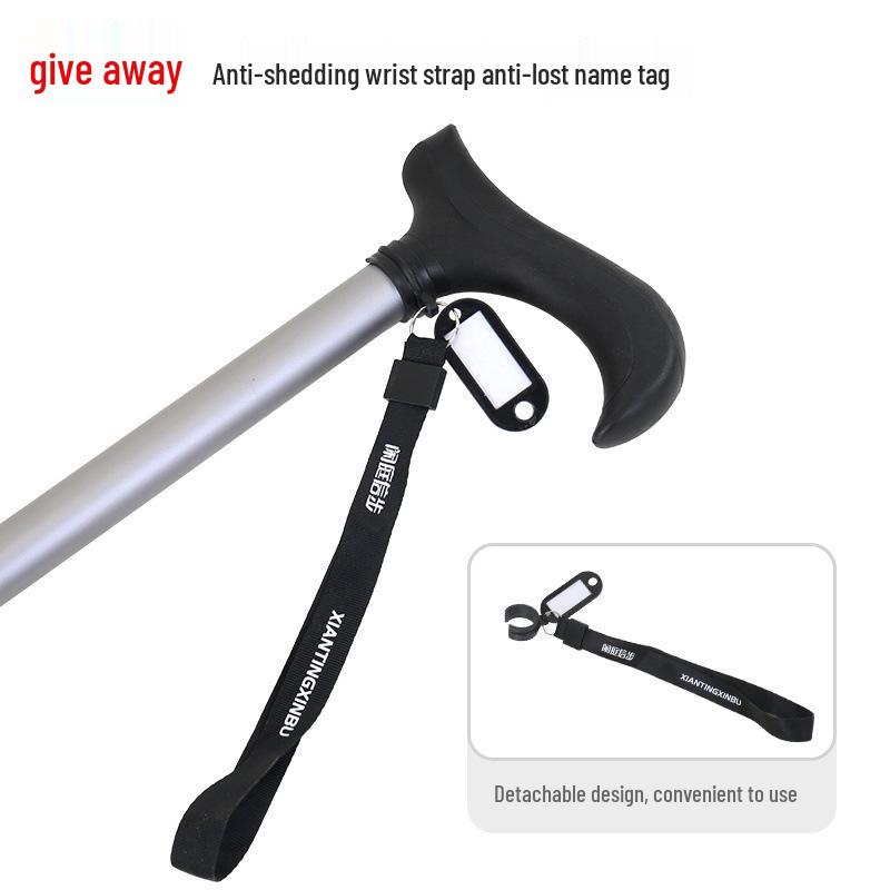 Lightweight Aluminum Alloy Four-Legged Cane with Soft Grip for Seniors - Anti-Slip, Adjustable Walking Stick.