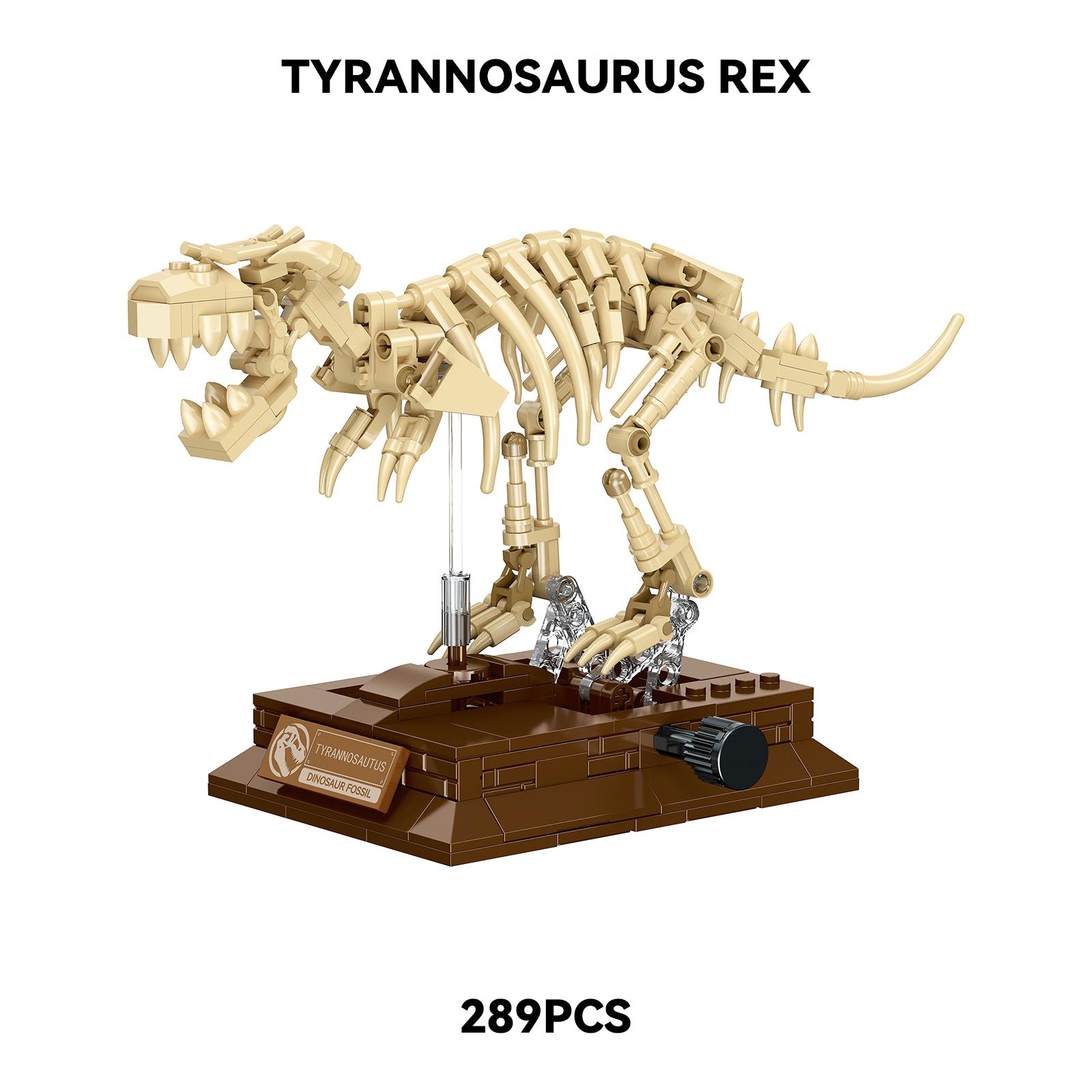 Jurassic Museum Dinosaur Skeleton Building Blocks Dino Park Series Tyrannosaurus Rex and Mosasaurus Fossil Display Toys Kid Gift