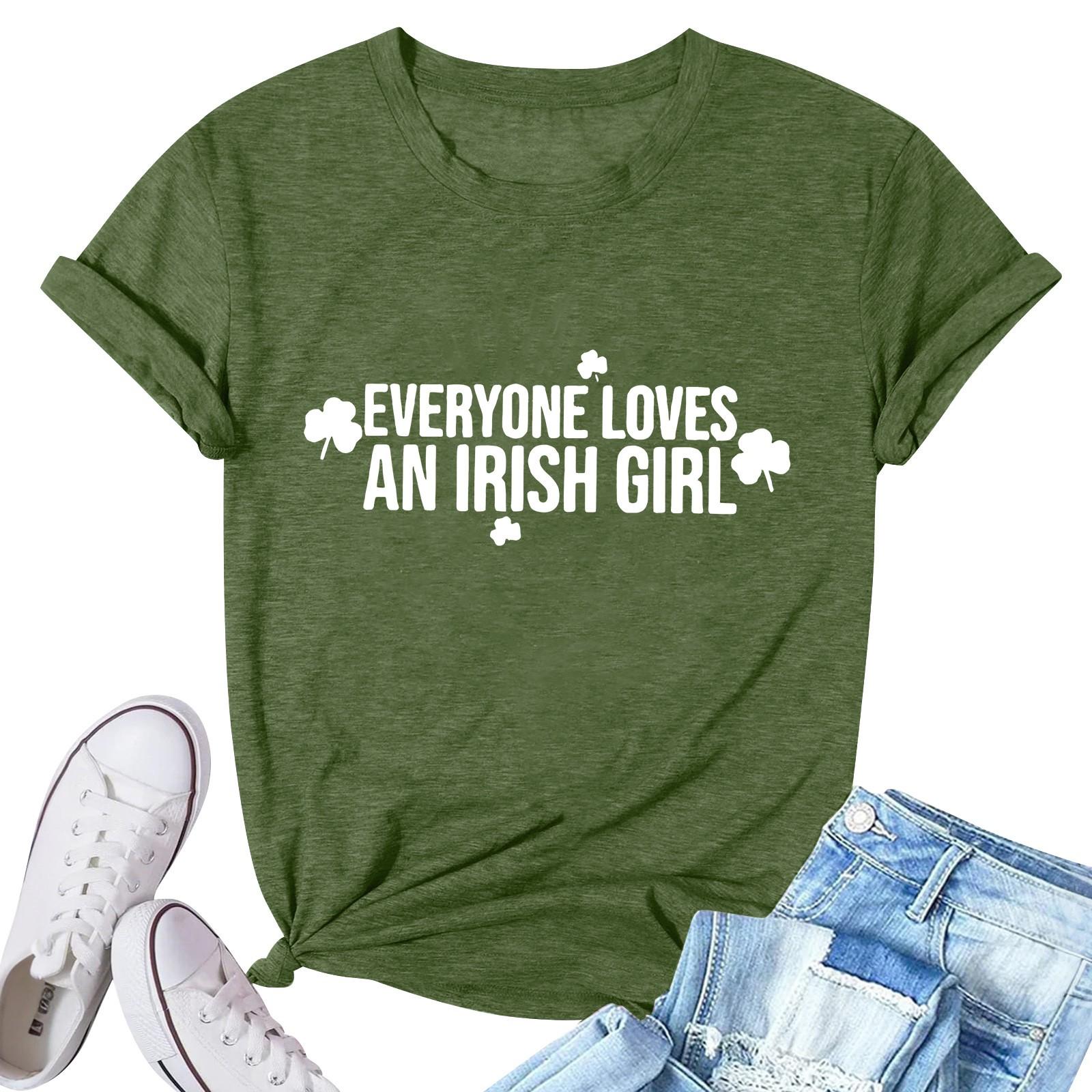 

Женский топ с круглым вырезом, повседневный принт, футболка с короткими рукавами L армия зеленый