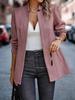 Women's Slim Fit Jacquard Woolen Jacket - Elegant, Commuting Style