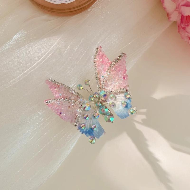 Flying Butterfly Hair Clip for Girls 3D Moving Wing Hairpins Rhinestones Barrettes Hair Styling Accessories for Women