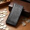 Men Slim Long Wallet Wallet with ID Bifold Card Holder Window Minimalist Card