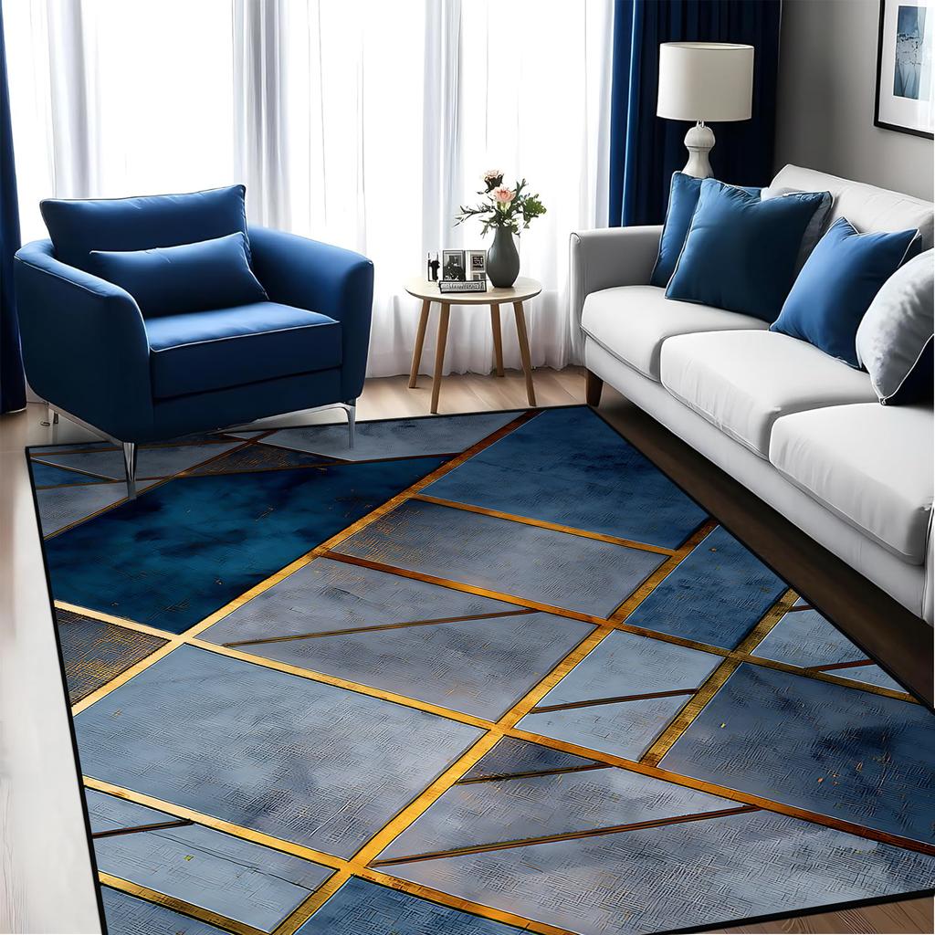 Modern Luxury Geometry Rugs Large Area Carpet Living Room Decoration Non-slip Bedroom Lounge Rug Washable Balcony Kitchen Mat