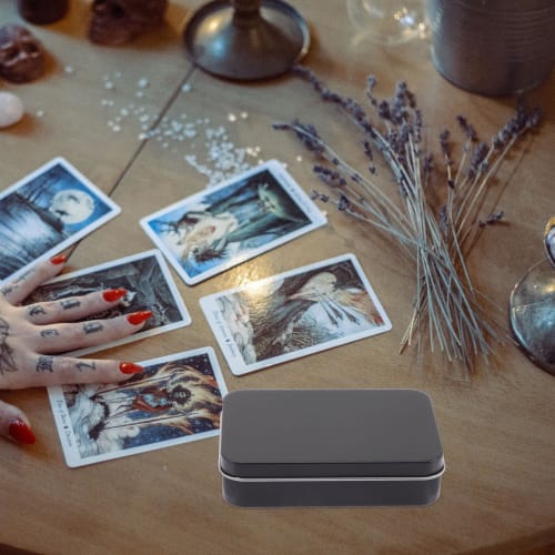 EXCEART Box Lenormand Deck Game Card Holder, Tarot Deck Holder, Gold Pen Pot, Poker Card Case, Poker Card Container, Playing Card Holder, Game, 6-Pack