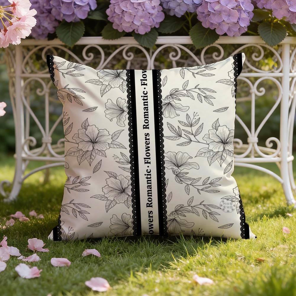 Beautiful Retro Flowers Cushion Cover Home & Car Dual-Scene Pillow Cover: Reversible for Premium Comfort