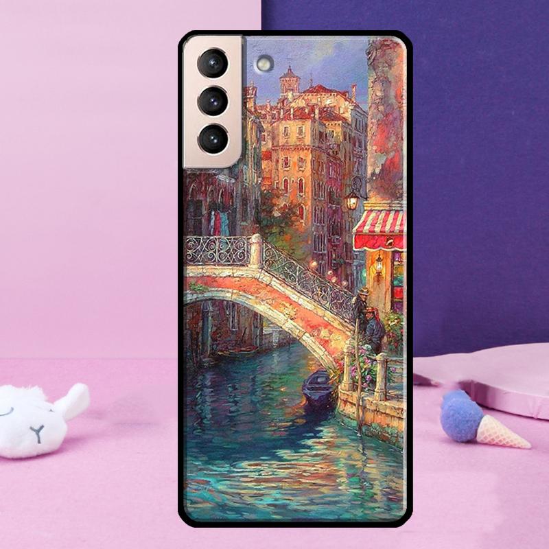 Travel italy Street Venice Phone Case For Samsung Galaxy S25 Ultra S24 S23 Ultra S9 S10 S20 S21 S22 Plus S24 FE Cover