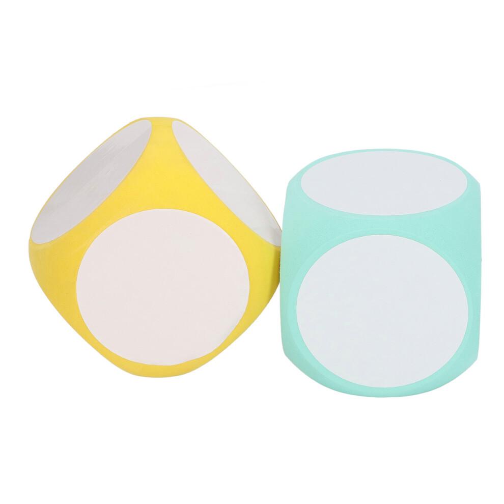 2pcs Eco EVA Dry Erase Dice Set 10cm Yellow & Green Write & Wipe