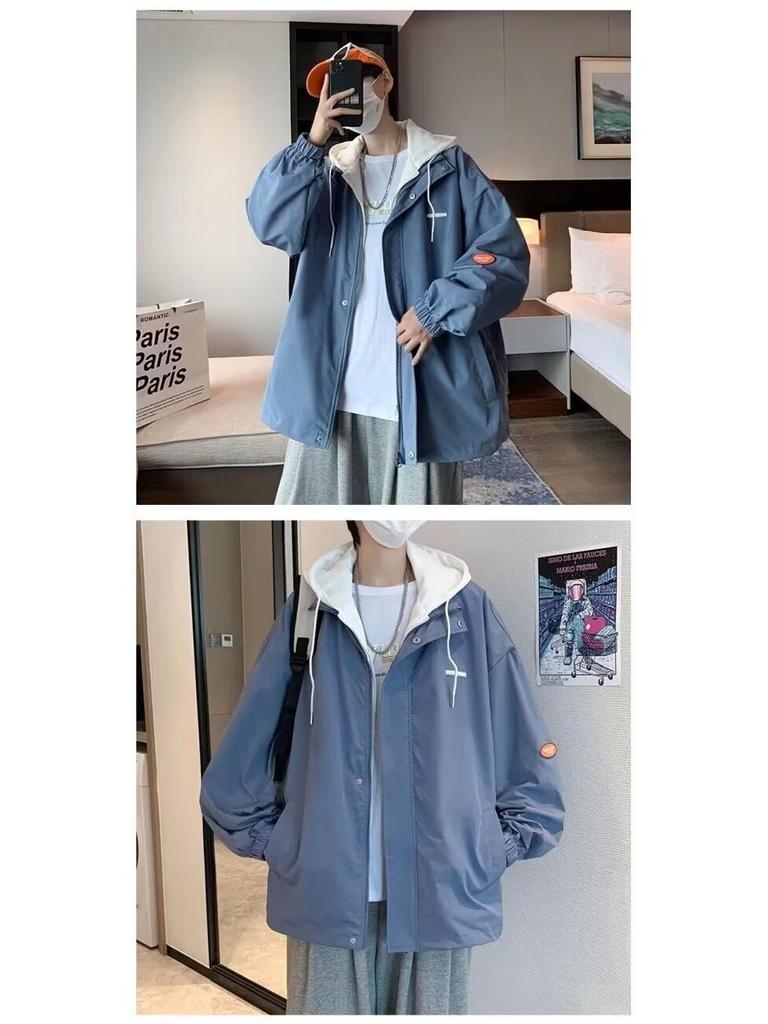 Retro Men's 2025 Solid Color Two-Piece Jacket: Casual, Versatile, Comfortable Design