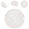 Mini Plush Christmas Tree Skirt 15 Inch Ornament for Living Room Indoor Home Silver Snowflakes