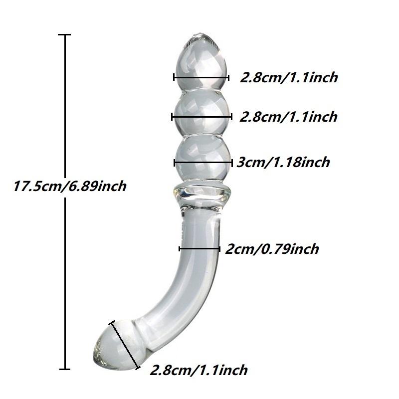 Double Ended Crystal Glass Anal Beads Butt Plug G-spot Stimulation Dildo Penis Gay Masturbate Adult Sex Toy For Women Men