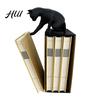 Industrial Style Bookshelf Accessory Cat Bookend Stand Matte Black Paw Design Stable Non-Slip Book PLA Material Decorative Desktop Organizer