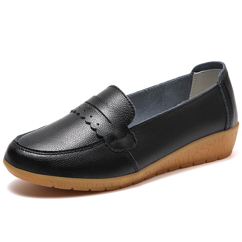 

Новые весенние балетки для женщин, кожаные туфли-бобы для женщин, повседневные туфли для мам среднего и пожилого возраста 41