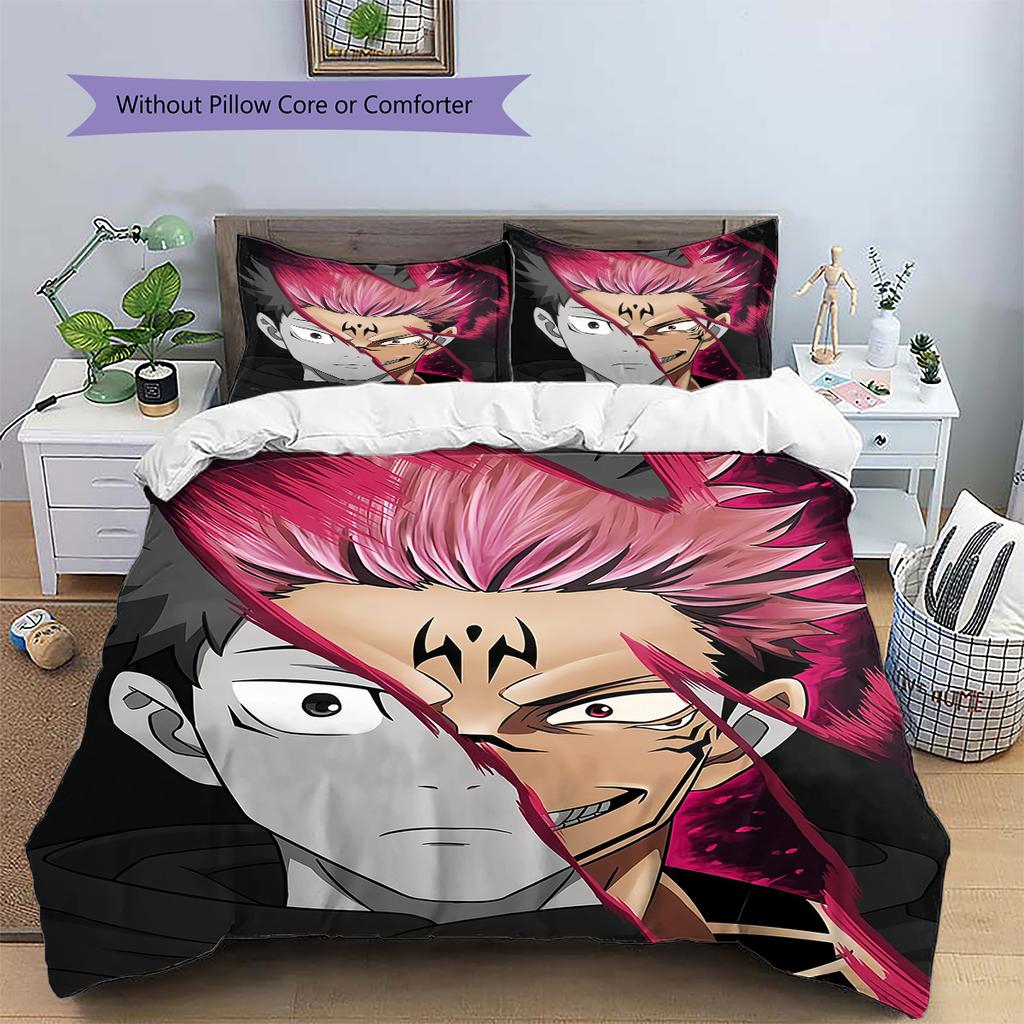 Jujutsu Kaisen Main Characters Bedding Set Duvet Cover Pillowcase No Filler, Soft Home Bedroom Decor, Perfect Gift for Fans.chl
