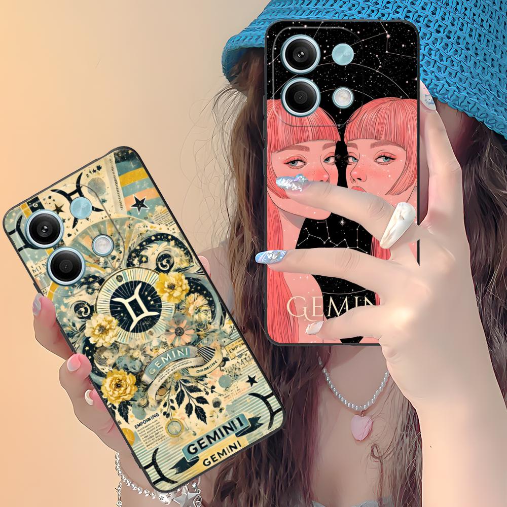 Zodiac Sign Gemini Mobile Phone Case for Xiaomi Redmi 15 14 13 12 A5 3 2 1 C Plus 4G 5G Colorful Printing Cover Cover Smartphone