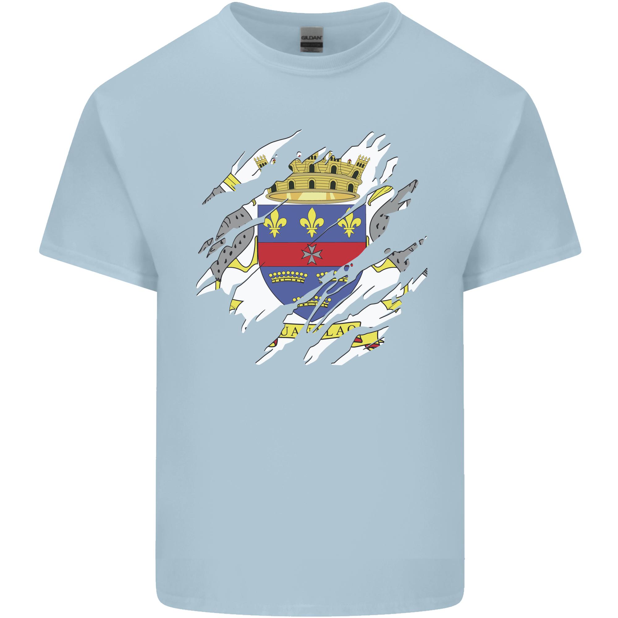 Torn Flag Saint Barthelemy Unisexs Light Cotton TShirt S