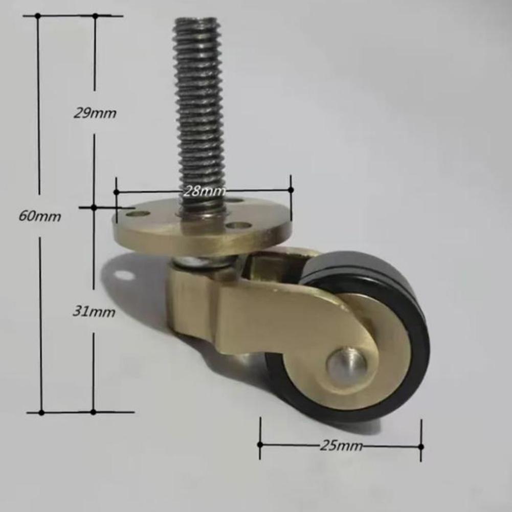 4 Stück Hochleistungs-Messingrollen mit 360-Grad-Drehung und geräuschlosen Lagern für einfache Bewegung von Sofas, Tischen und Möbeln
